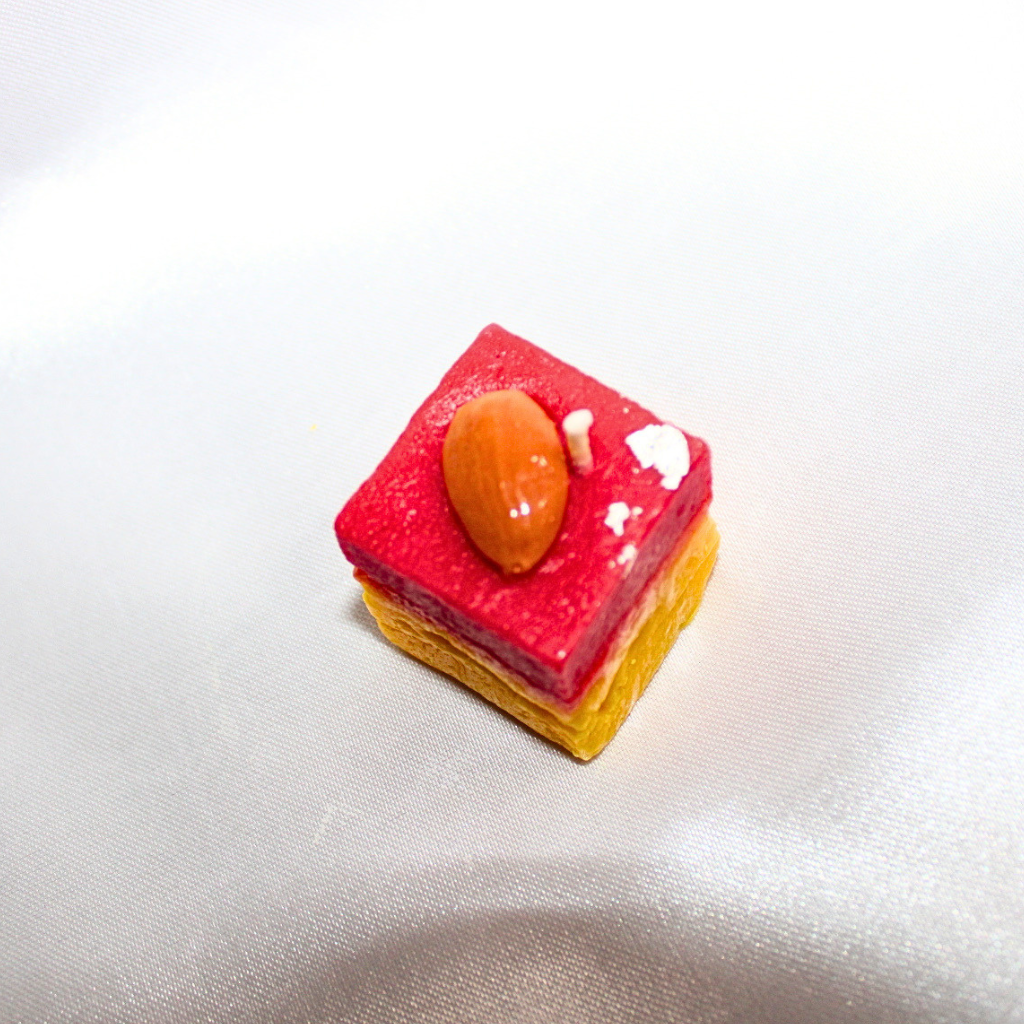 Realistic Rose Kesar Barfi Mithai Candle with Kesar & Sandal Fragrance | Handmade Dessert Candle for Festive Décor & Gifting - Image 2