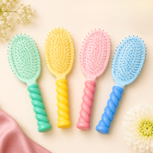 Kyrin Pastel Paddle Hair Brush for Women & Girls | Soft Cushion Detangling Hair Brush | Anti-Breakage Scalp Massage Brush for Wet & Dry Hair |