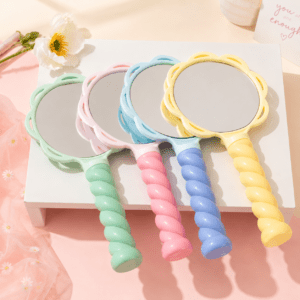 Kyrin Cute Flower Hand Mirror for Women & Girls | Portable Handheld Makeup Mirror with Ergonomic Grip | Travel Vanity Mirror |
