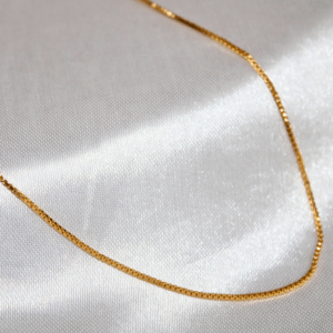 Kyrin Classic Gold Micro-Plated Box Chain Necklace | Minimalist Gold Chain for Women