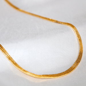 Kyrin Elegant Gold Micro-Plated Snake Chain Necklace | Flexible Mesh Chain for Women