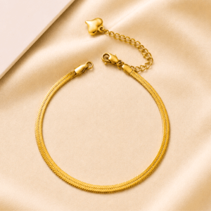 Kyrin Gold Anti-Tarnish Stainless Steel Snake Chain Anklet Set of 2 for Women