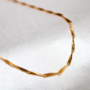 Kyrin Delicate Gold Micro-Plated Rice Grain Link Chain | Minimalist Gold Chain for Women
