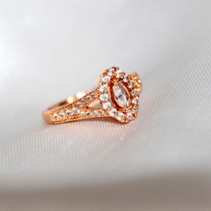 Kyrin Elegant Oval Diamond Gold Microplated Ring for Women