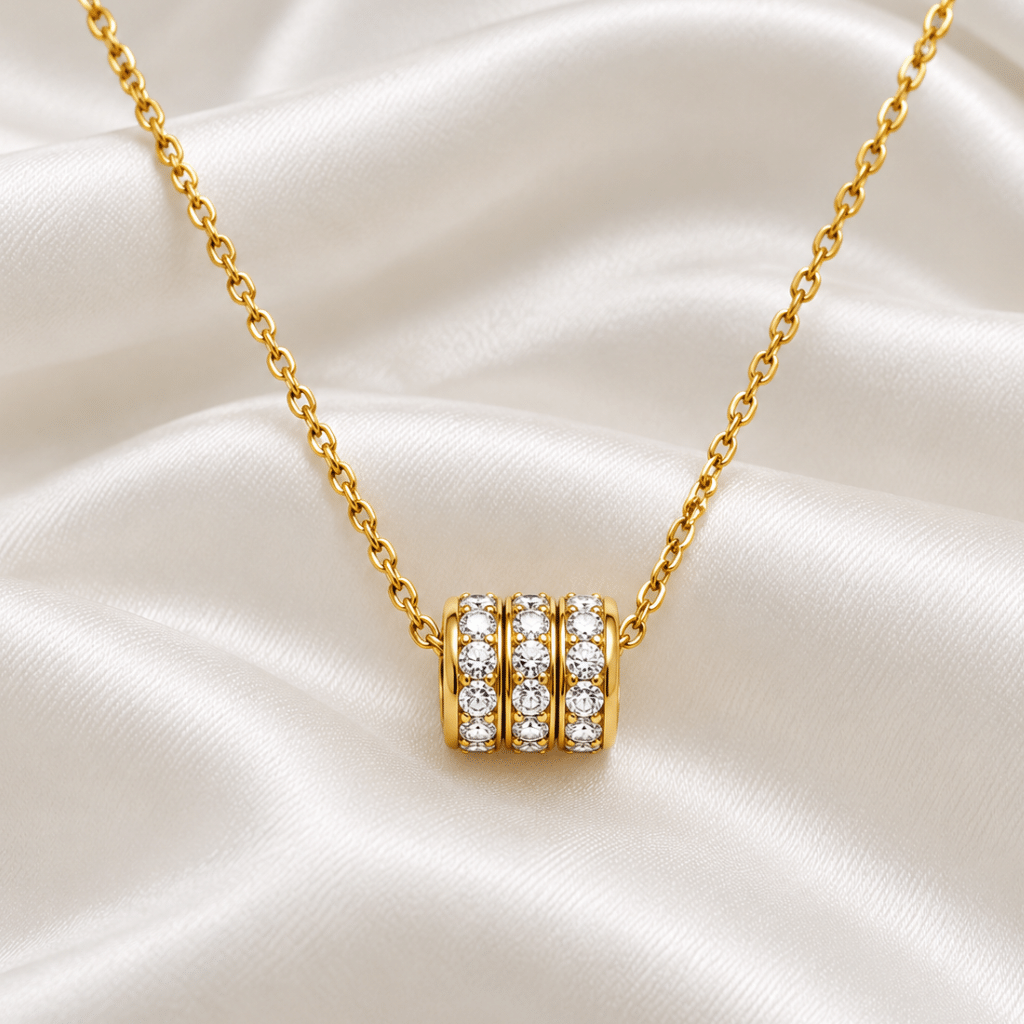 Kyrin Anti-Tarnish Gold Pendant Chain for Women – Waterproof & Hypoallergenic Stone Necklace