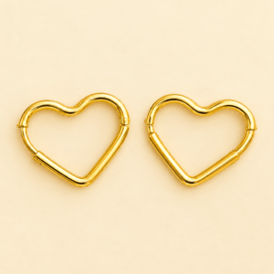 Kyrin Anti-Tarnish Stainless Steel Heart Hoop Earrings for Women | Hypoallergenic Waterproof Gold Earrings