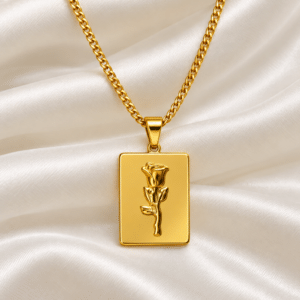 Kyrin Anti-Tarnish Rose Pendant Chain for Women – Waterproof & Hypoallergenic Necklace