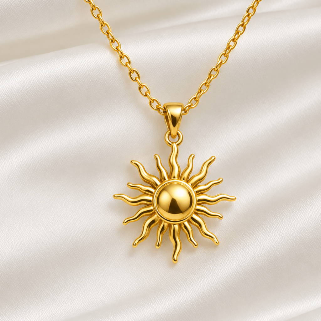 Kyrin Anti-Tarnish Sun Pendant Chain for Women – Waterproof & Hypoallergenic Necklace