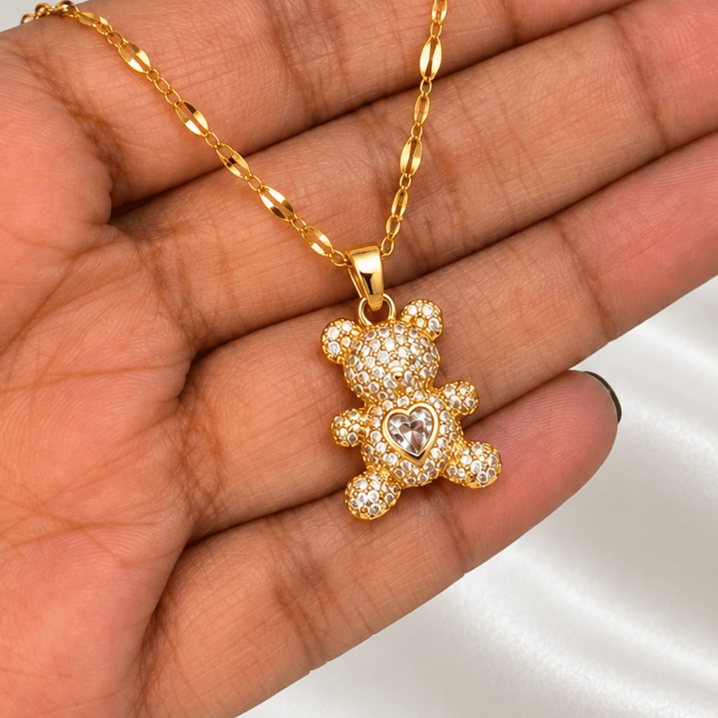 Kyrin Anti-Tarnish Teddy Bear Pendant Chain for Women – Waterproof & Hypoallergenic Necklace - Image 2