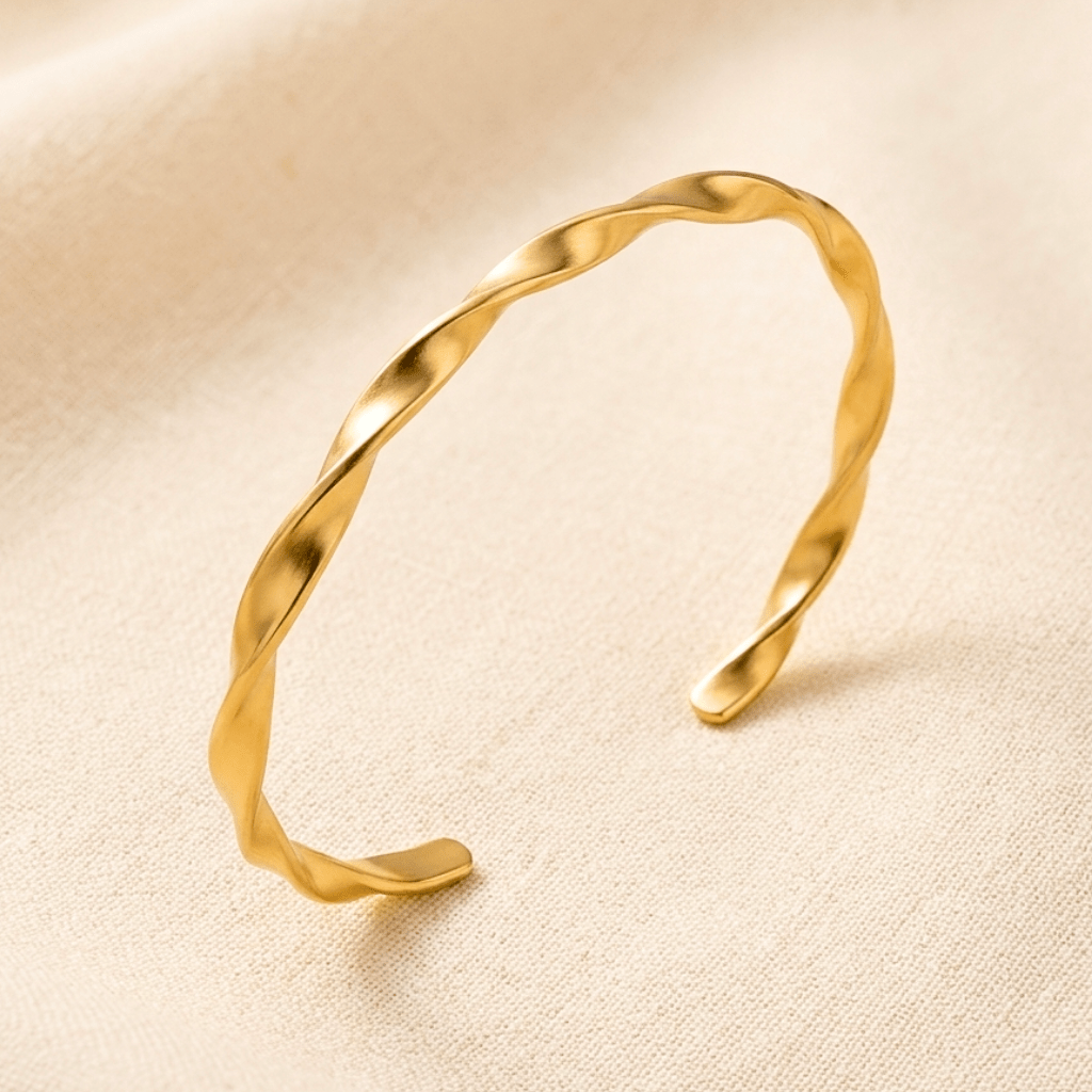 Kyrin Premium Anti-Tarnish 100% Brass Bracelet for Women | Elegant Gold-Tone Twisted Bracelet