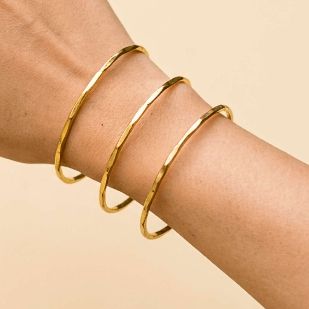 Kyrin Premium Anti-Tarnish 100% Brass Bracelet for Women | Elegant Gold Tone 3 Layers Bracelet - Image 2