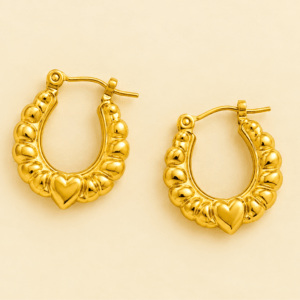 Kyrin Anti-Tarnish Stainless Steel Hoop Earrings for Women | Hypoallergenic Waterproof Gold Earrings