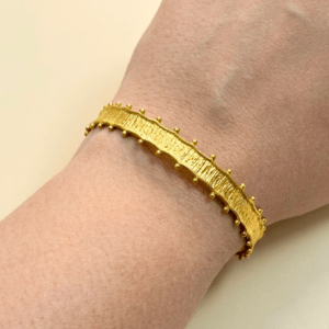 Kyrin Premium Anti-Tarnish 100% Brass Bracelet for Women | Elegant Gold Tone Adjustable Open Bracelet