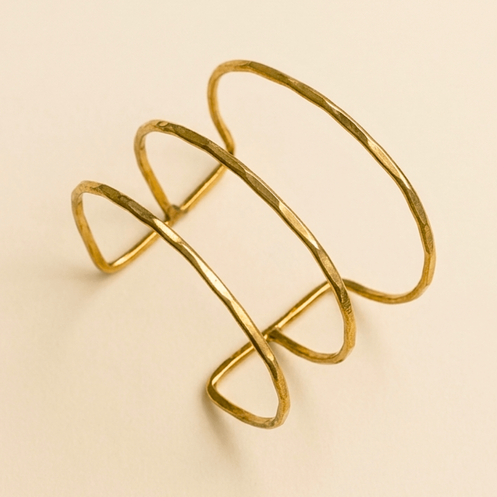 Kyrin Premium Anti-Tarnish 100% Brass Bracelet for Women | Elegant Gold Tone 3 Layers Bracelet