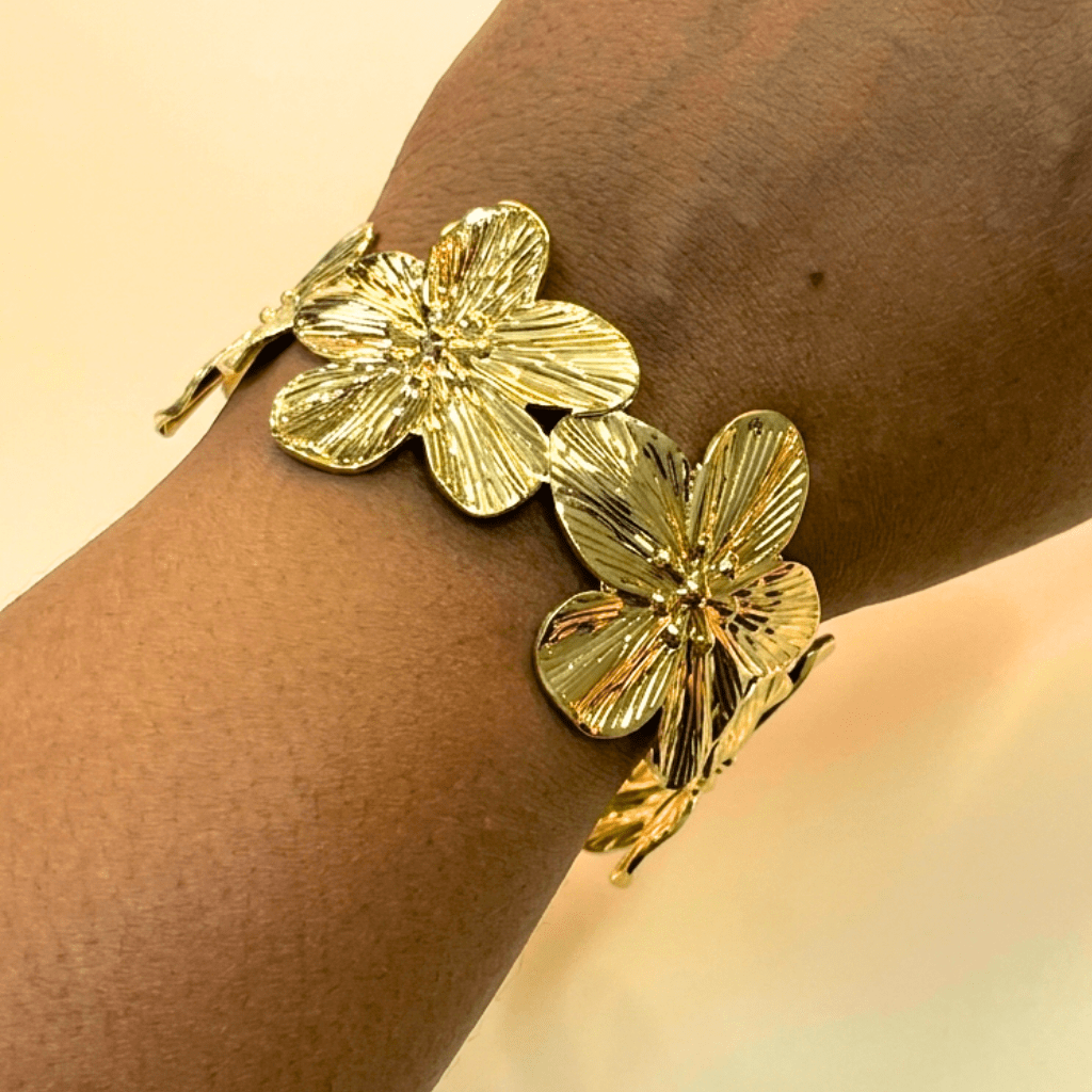 Kyrin Premium Gold Plated Alloy Flower Bracelet for Women – Elegant Stylish Fashion Jewellery - Image 2