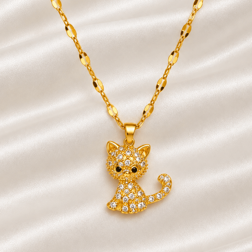 Kyrin Anti-Tarnish Cat Pendant Chain for Women – Waterproof & Hypoallergenic Necklace