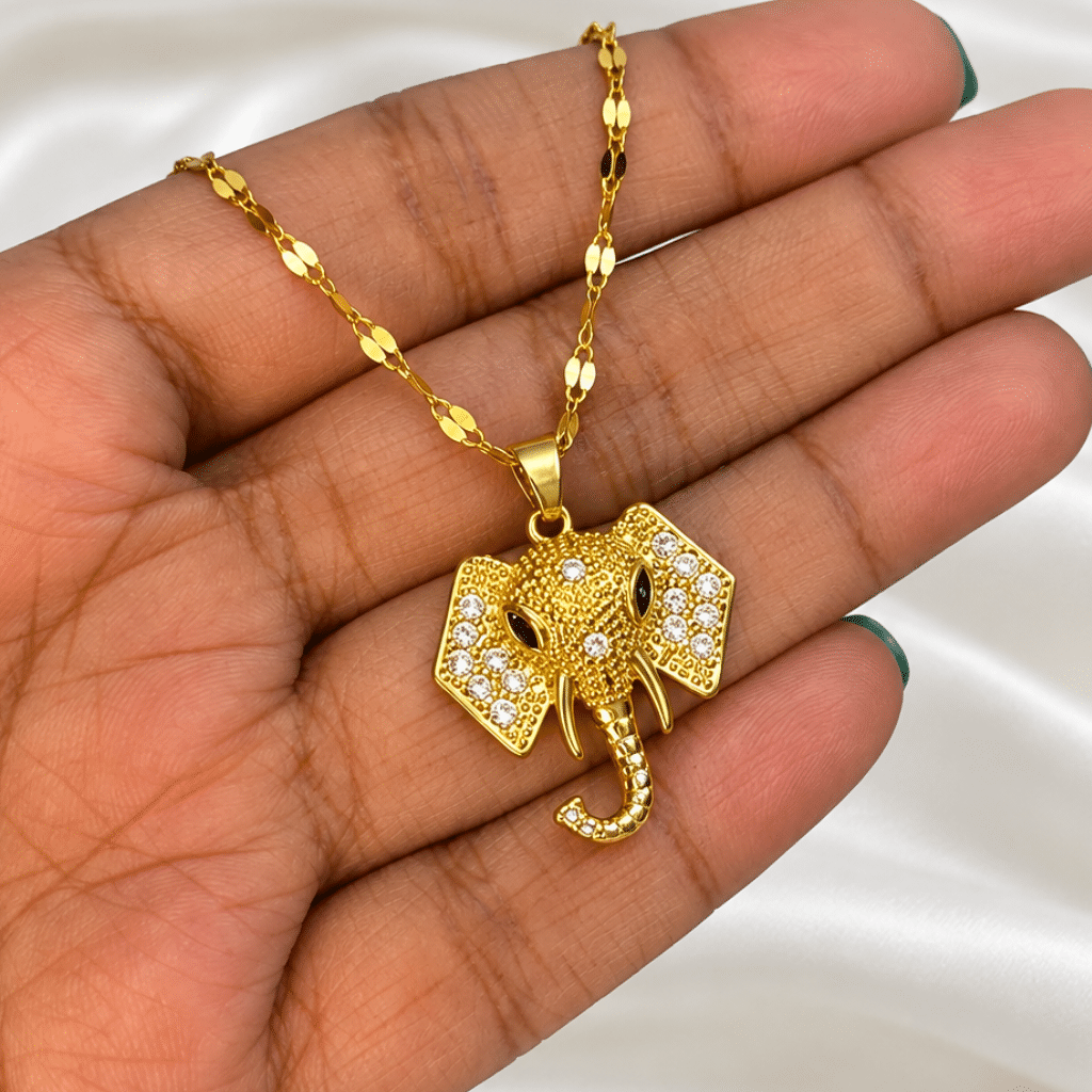 Kyrin Anti-Tarnish Elephant Pendant Chain for Women – Waterproof & Hypoallergenic Necklace - Image 2