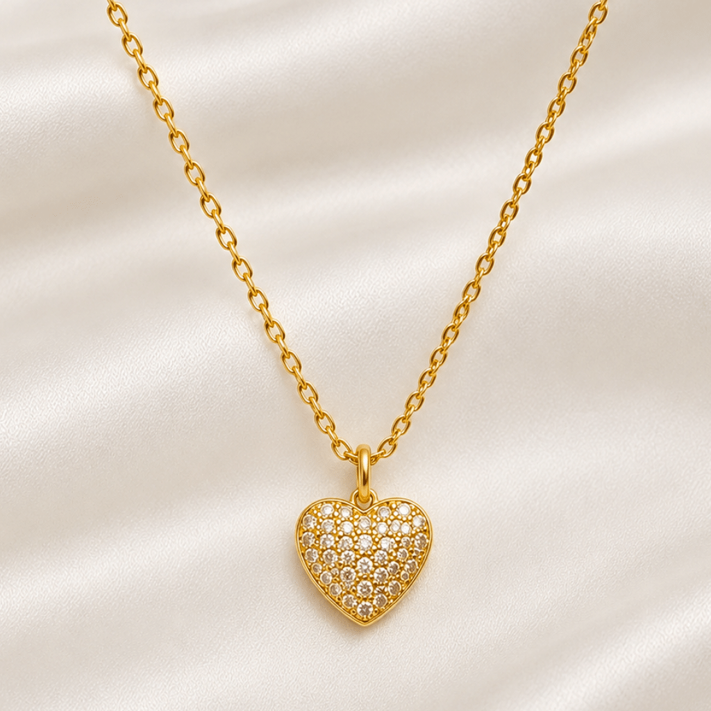 Kyrin Anti-Tarnish Heart Pendant Chain for Women – Waterproof & Hypoallergenic Necklace