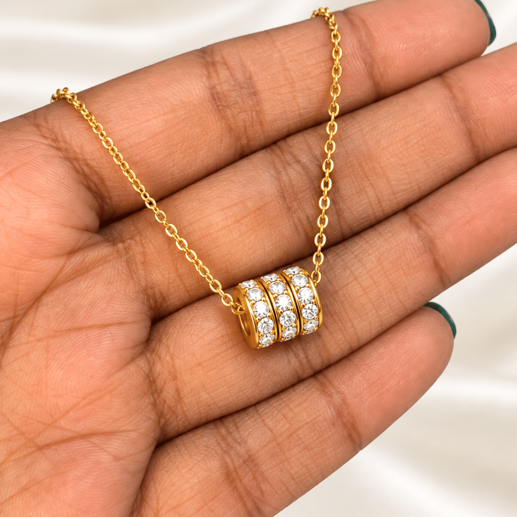 Kyrin Anti-Tarnish Gold Pendant Chain for Women – Waterproof & Hypoallergenic Stone Necklace - Image 2