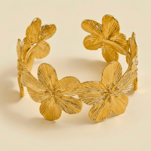 Kyrin Premium Gold Plated Alloy Flower Bracelet for Women – Elegant Stylish Fashion Jewellery