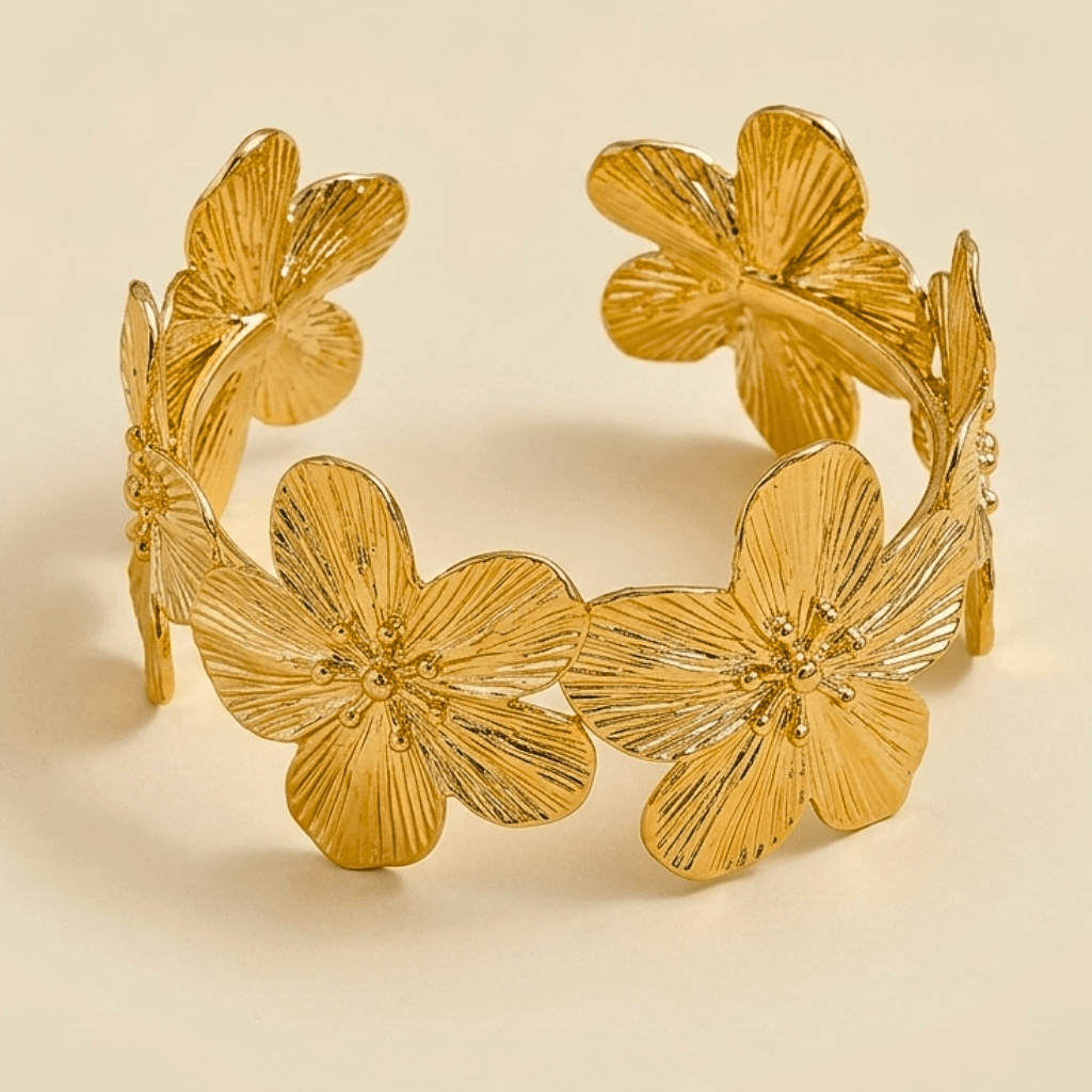 Kyrin Premium Gold Plated Alloy Flower Bracelet for Women – Elegant Stylish Fashion Jewellery