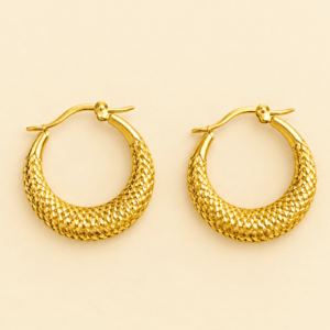 Kyrin Anti-Tarnish Stainless Steel Hoop Earrings for Women | Hypoallergenic Waterproof Circle Gold Earrings