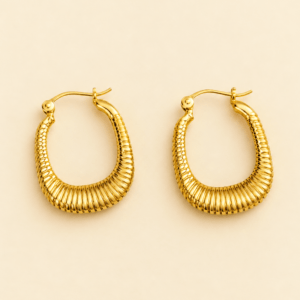Kyrin Anti-Tarnish Stainless Steel Hoop Earrings for Women | Hypoallergenic Waterproof Gold Earrings