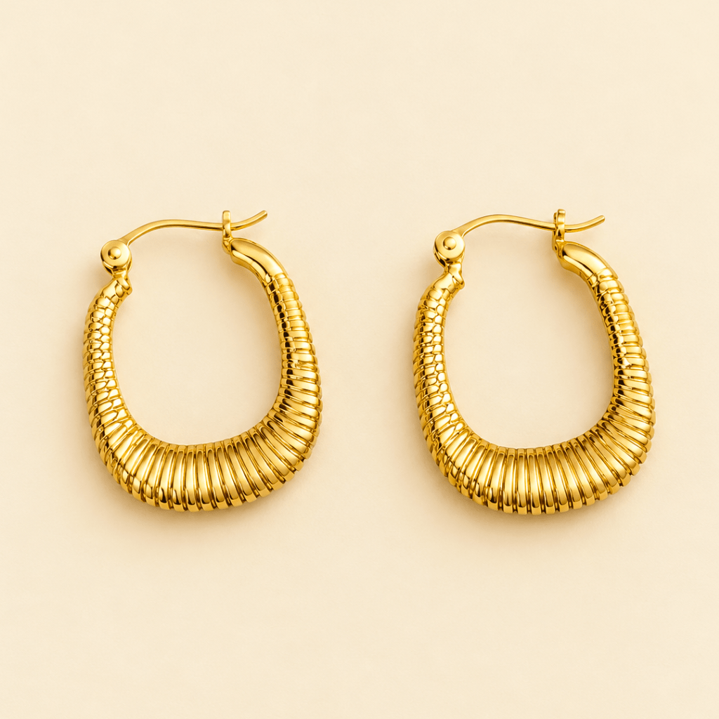 Kyrin Anti-Tarnish Stainless Steel Hoop Earrings for Women | Hypoallergenic Waterproof Gold Earrings